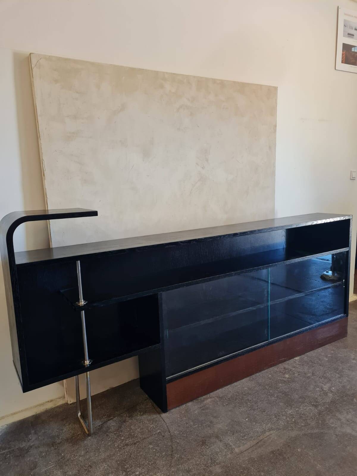 Functionalist Sideboard / Bookcase with Shelves, Czechoslovakia, 1930s