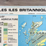 Vintage school map of the British Isles, mid-1982