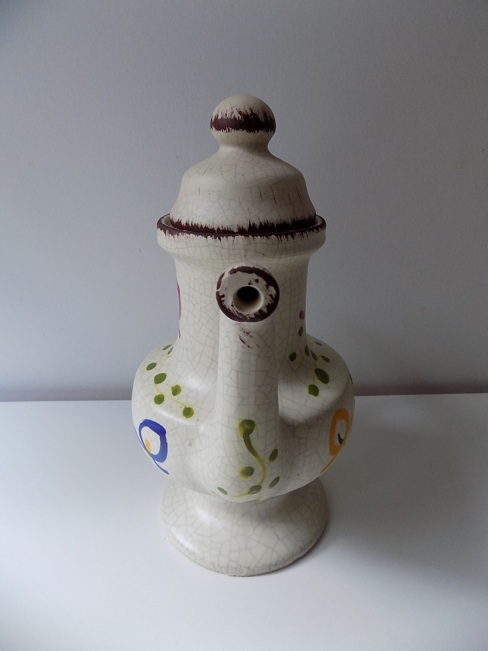 Vintage Puisaye stoneware pitcher