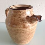 Beige pitcher in glazed ceramic from Salins vintage 60s-70s