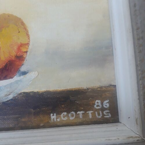Signed still life with fruit framed painting