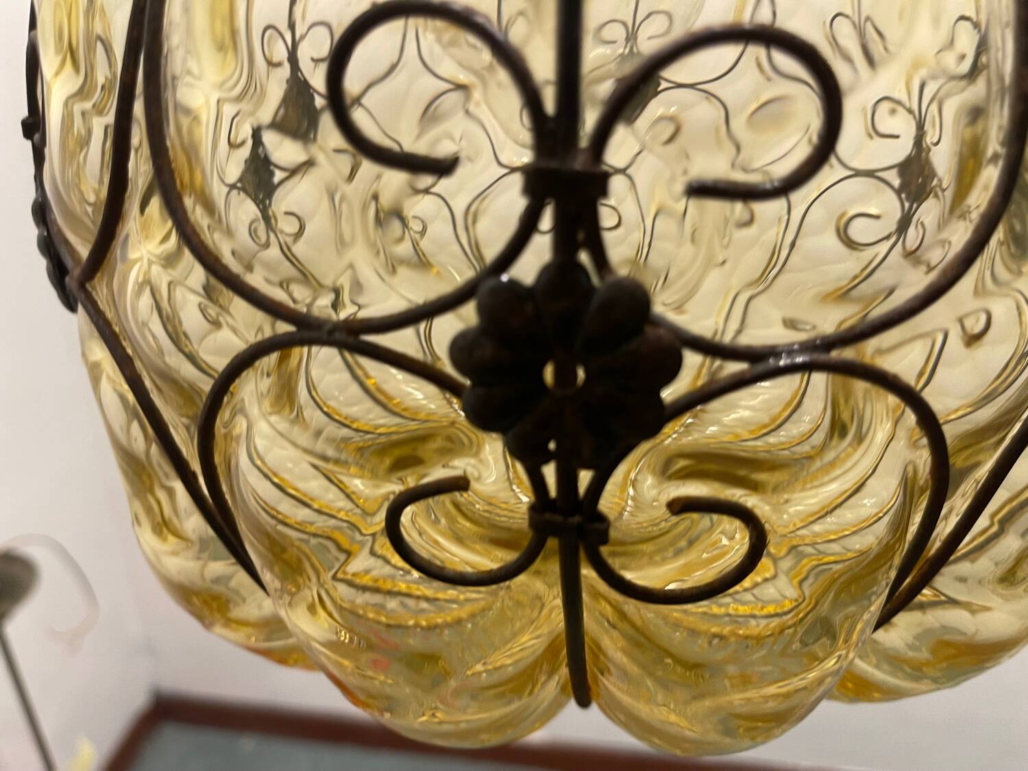 Wrought Murano Glass Light Pendant 1950’s