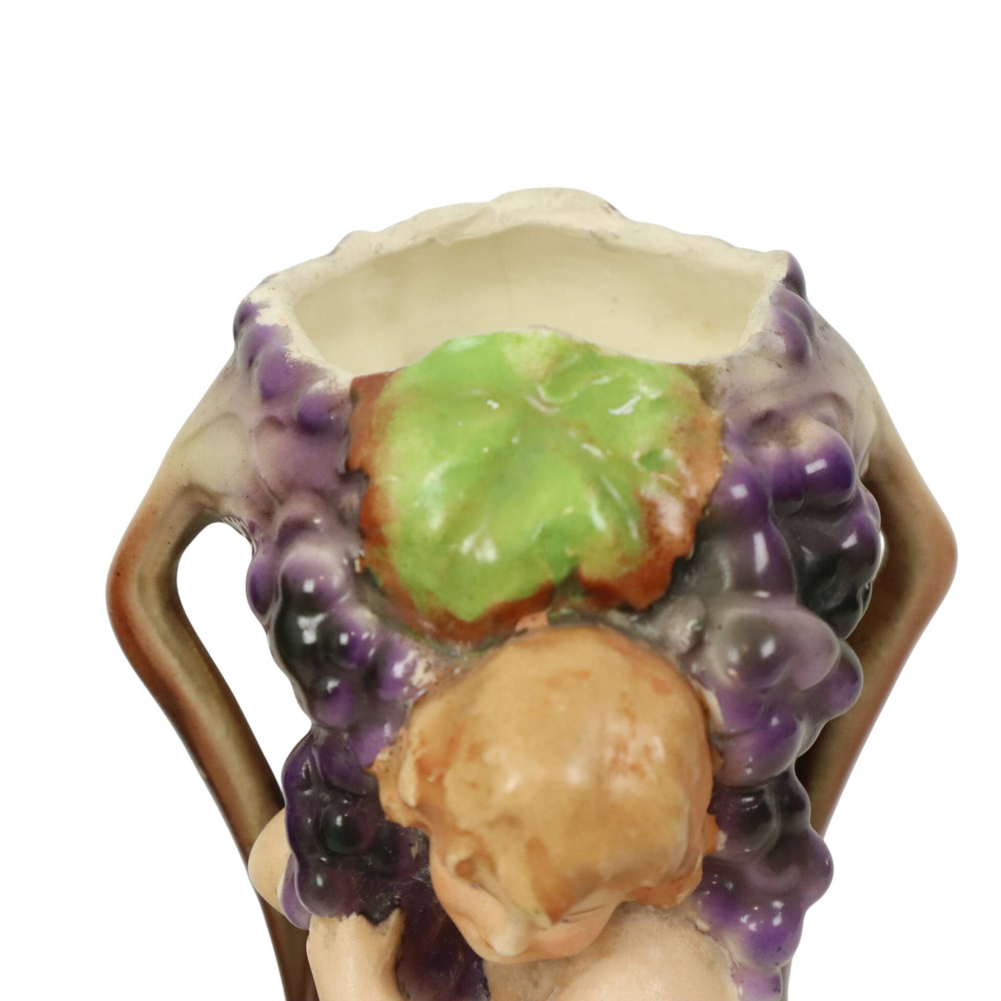 Art Nouveau Vases Putti Cherub Amphora Style Pottery