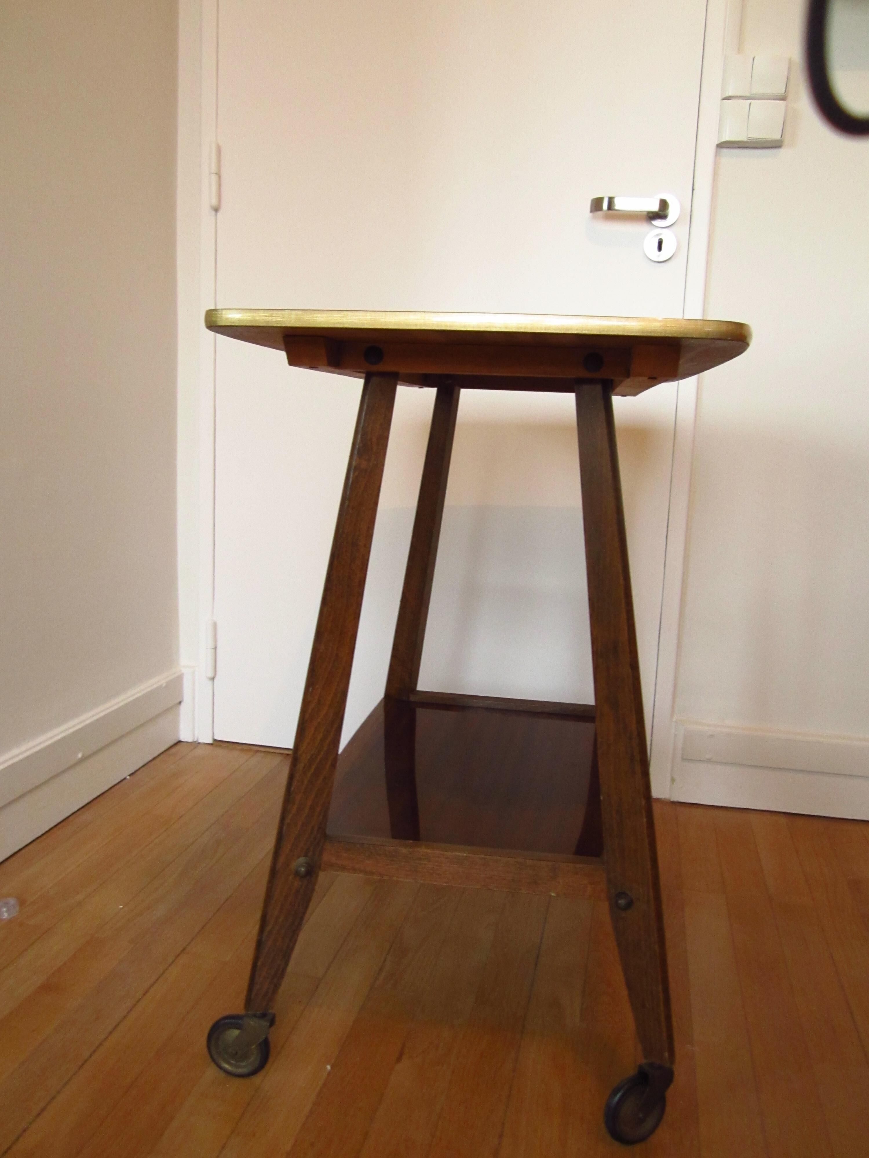 Table desserte TV sur roulettes (70's)