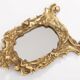 Miniature vintage gold mirror with angels, Italy, 1960s