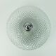 Vintage glass ceiling lamp textured glass and chrome 1970s