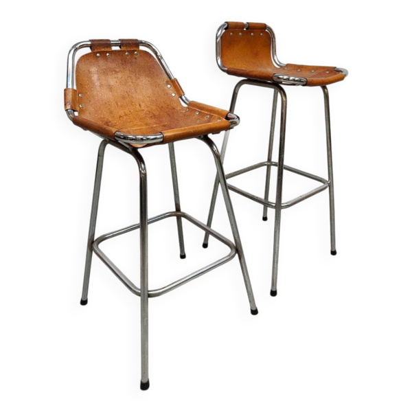 Tabourets de bar au design vintage 'Les Arcs' Charlotte Perriand