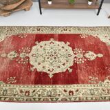 Red & Beige Oriental Vintage Rug 130x257Cm SK 22857