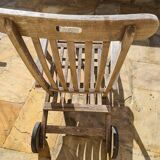 Chaise longue en teck vintage