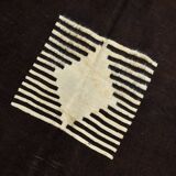 4x6 Black & Beige Handmade Wool Kilim Rug, 127x176 Cm