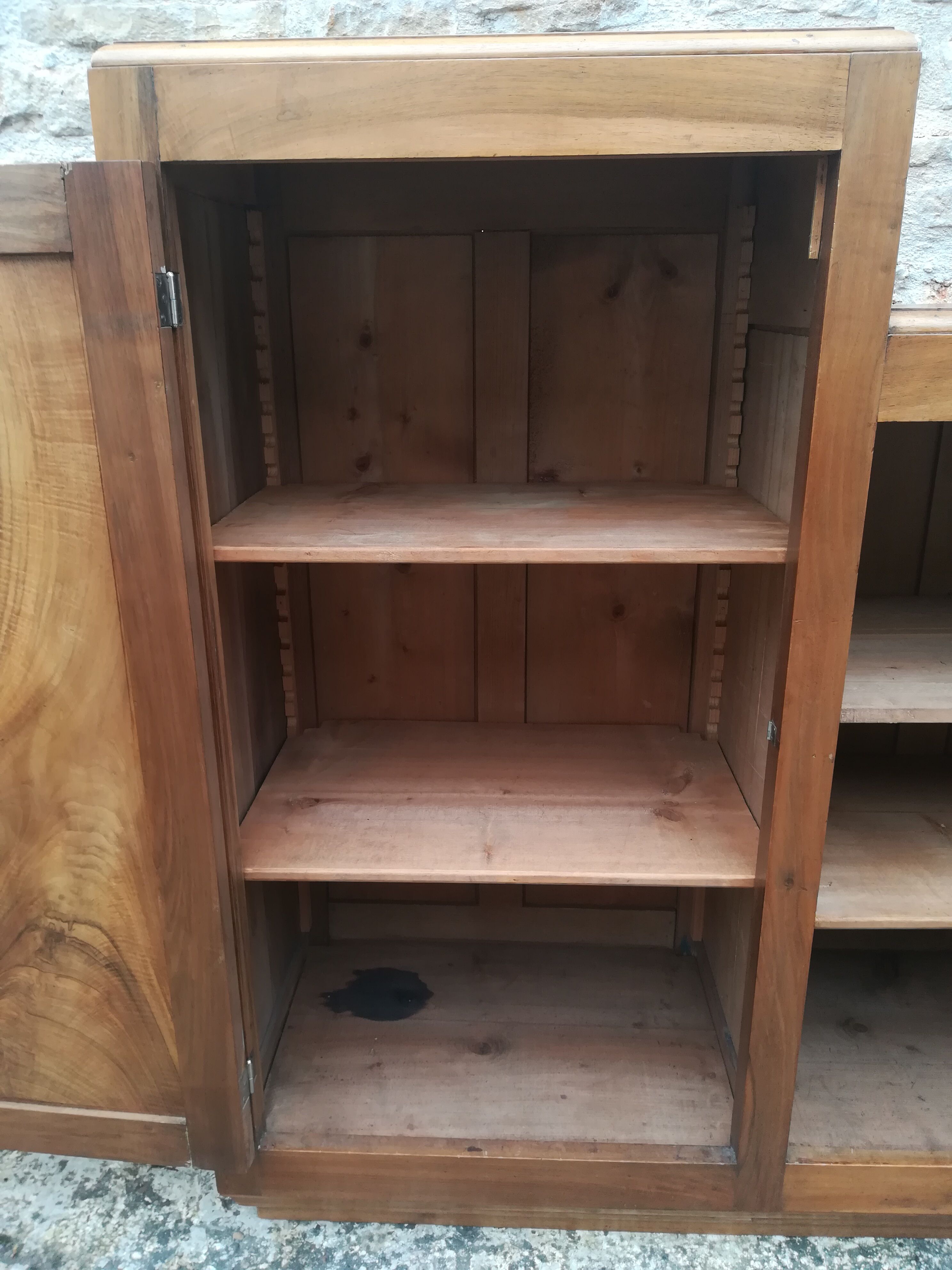 Asymmetric solid walnut buffet