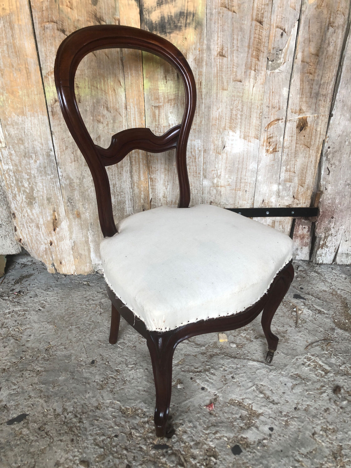 Louis XV style chair in cherry wood and fabric