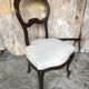 Louis XV style chair in cherry wood and fabric