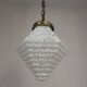 Art Deco pendant lamp with a hexagonal stepped glass shade, 1930s