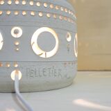 Georges Pelletier, totem floor lamp in white earth.
