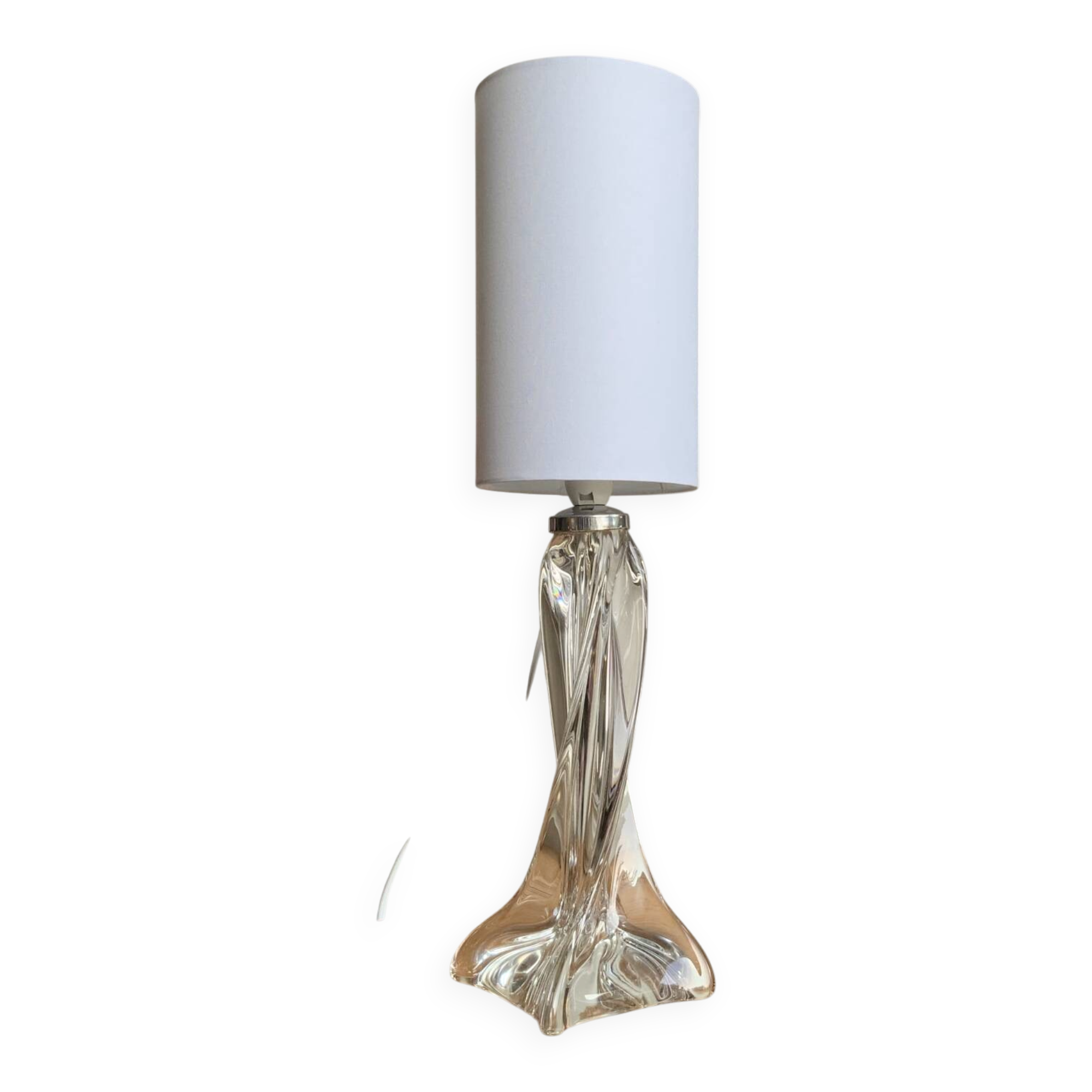 Vintage twisted crystal lamp, 25 cm, newly rewired • Decorative