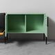 Buffets en bois canapé vert 2 places 60s vintage moderne