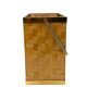 Hollywood regency brass and woven bamboo magazine rack, Metal Linea Nova Italy 1970