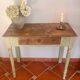 Old patinated wooden console – French country spirit, turned legs.