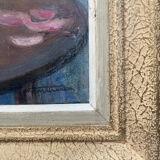 Painting "Bouquet of roses in vase" HST signed (to decipher)