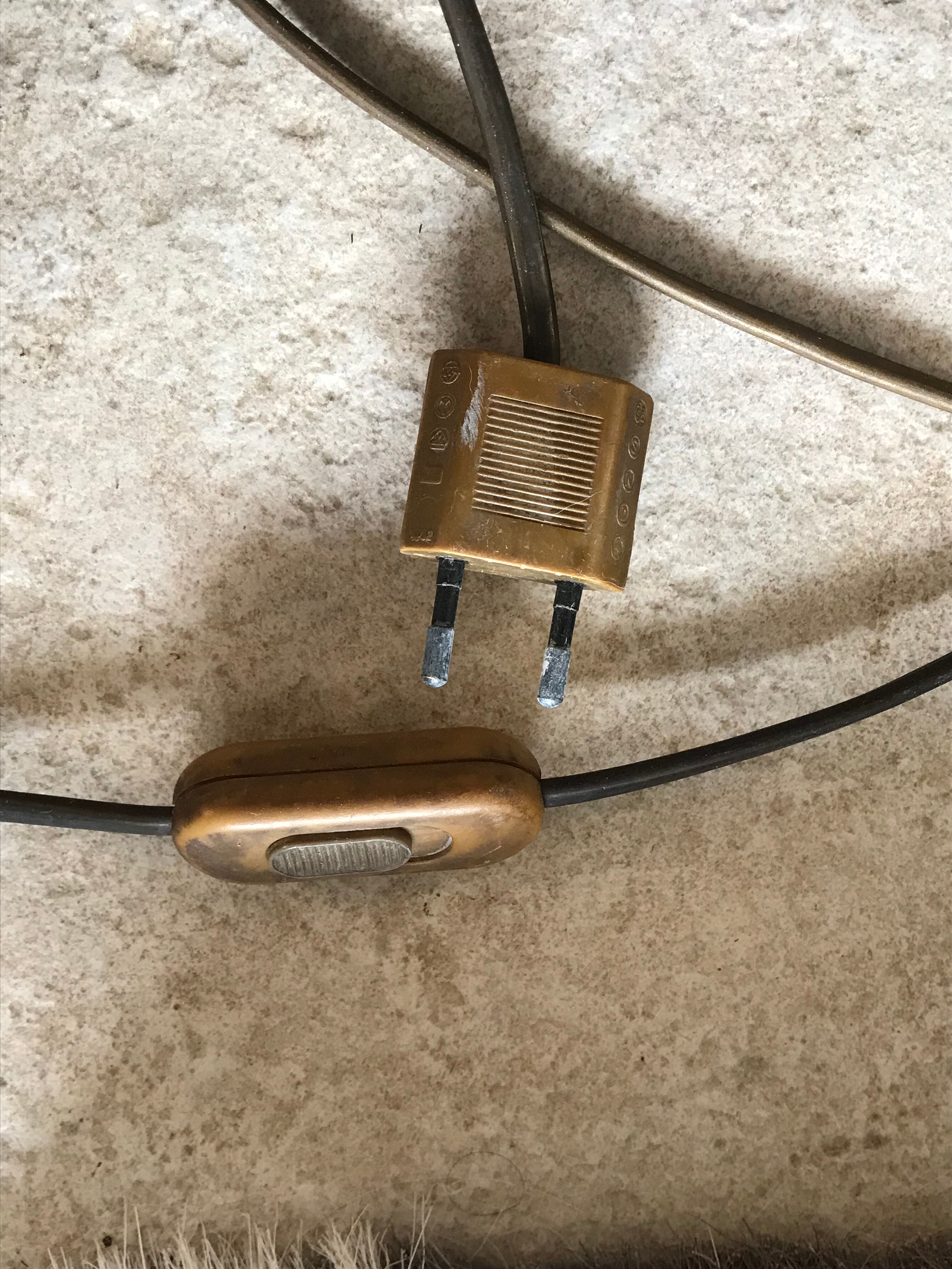 Vintage hammered brass lamp