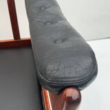 Vintage black leather lounge chair by gote mobler 1970s