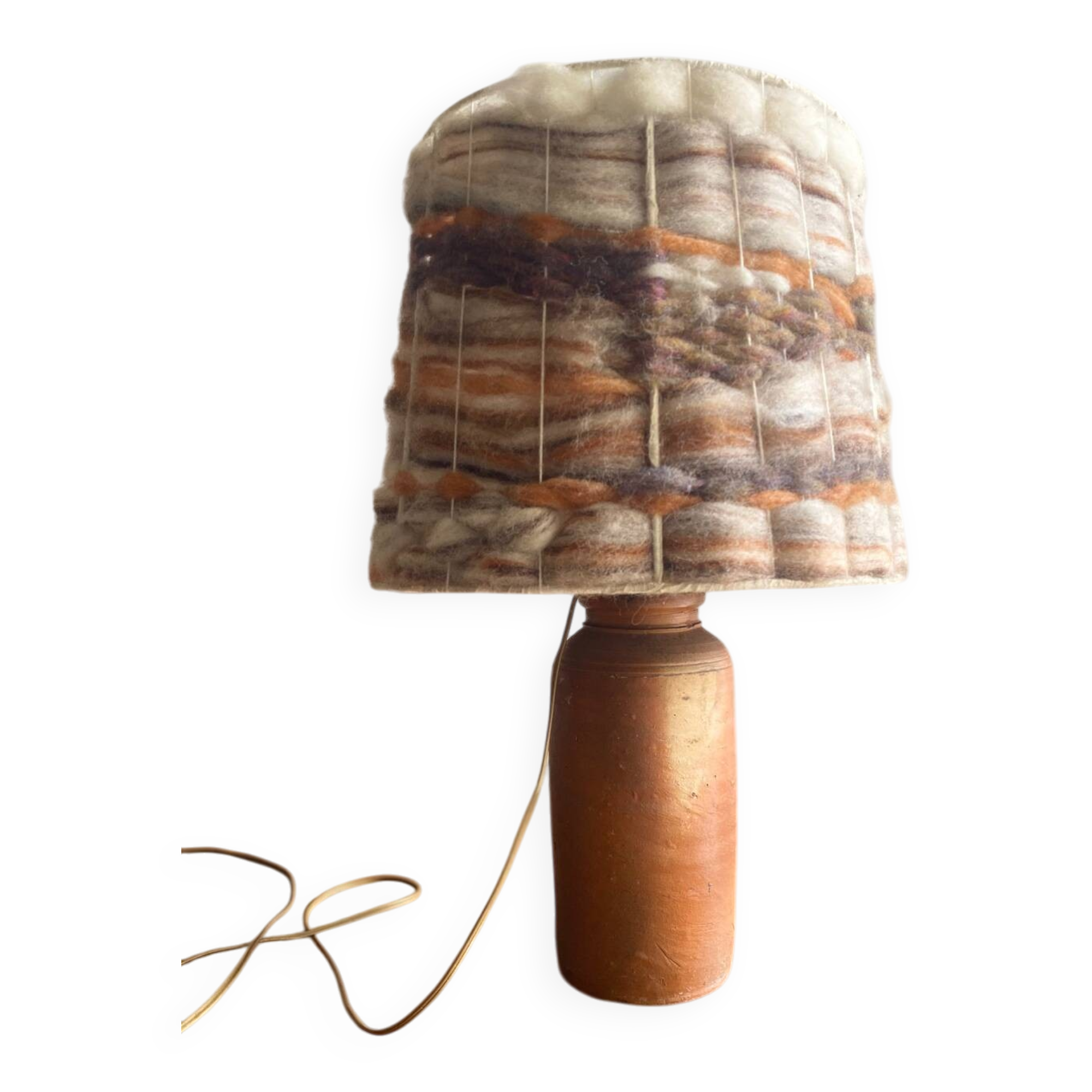 Wool and stoneware lamp, 1970s