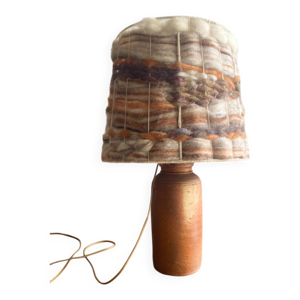Lampe en laine et grès,
