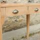 Ancienne console Art Déco - Hêtre et marbre rose - Table d'appoint