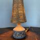 Ceramic lamp Vallauris Old Mill year 60 lampshade rope