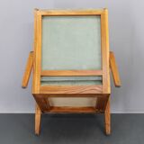 1960s Kozelka and Kropacek Restored Pair of Oak Armchairs, Rare Model
