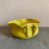 Yellow glazed terracotta salad bowl