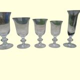 Set of 40 La Rochère Amitier crystal glasses from the 19th century + 8 replacements