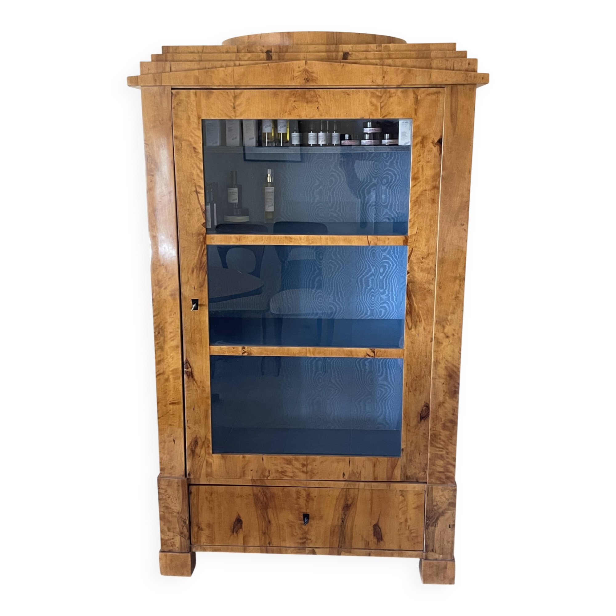 Birch plywood exhibition library, Biedermeier style, XI