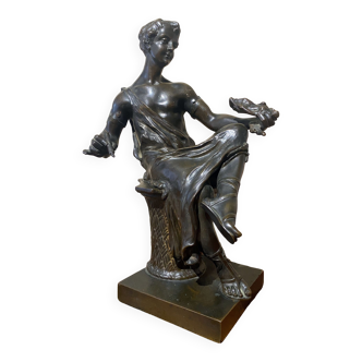 Bronze ancien allégorie des "Arts" sculpture