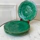 Set of 5 gien dessert plates in slurry leaf model 50s