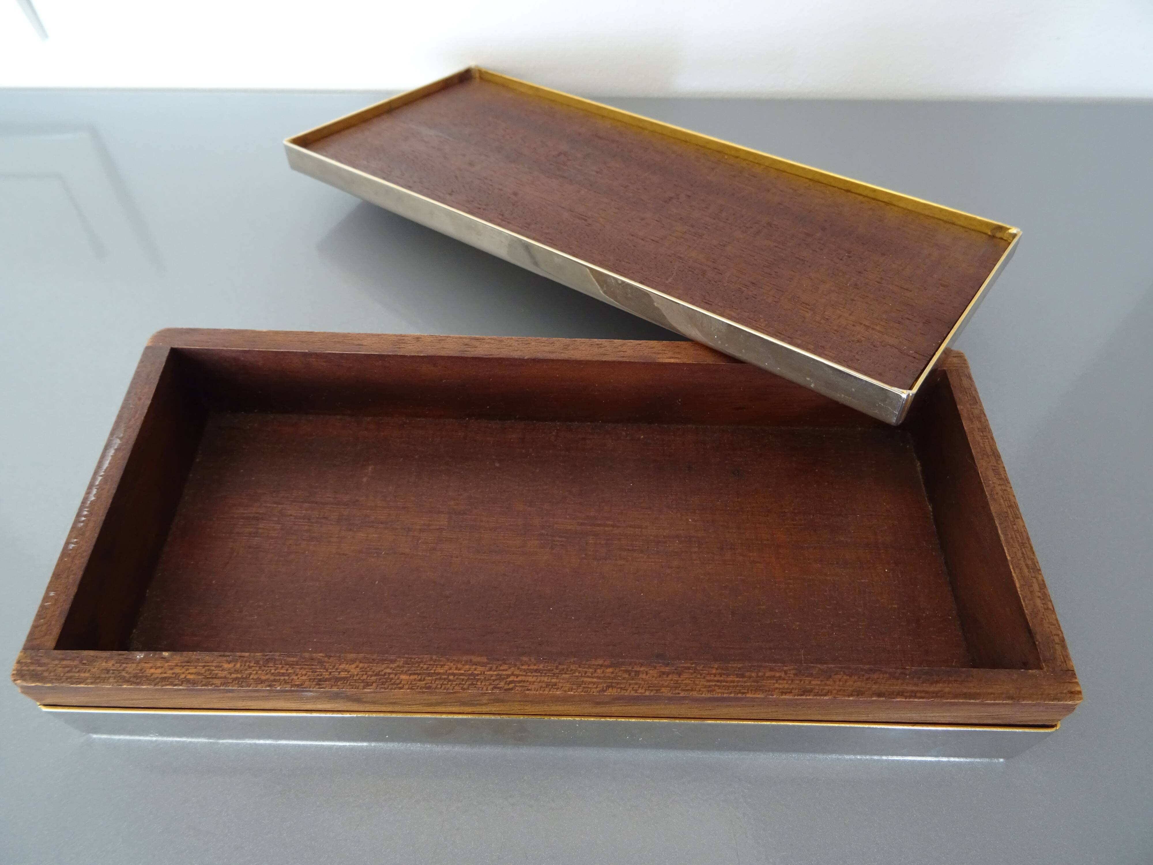 Modernist box in metal and cedar Art Deco