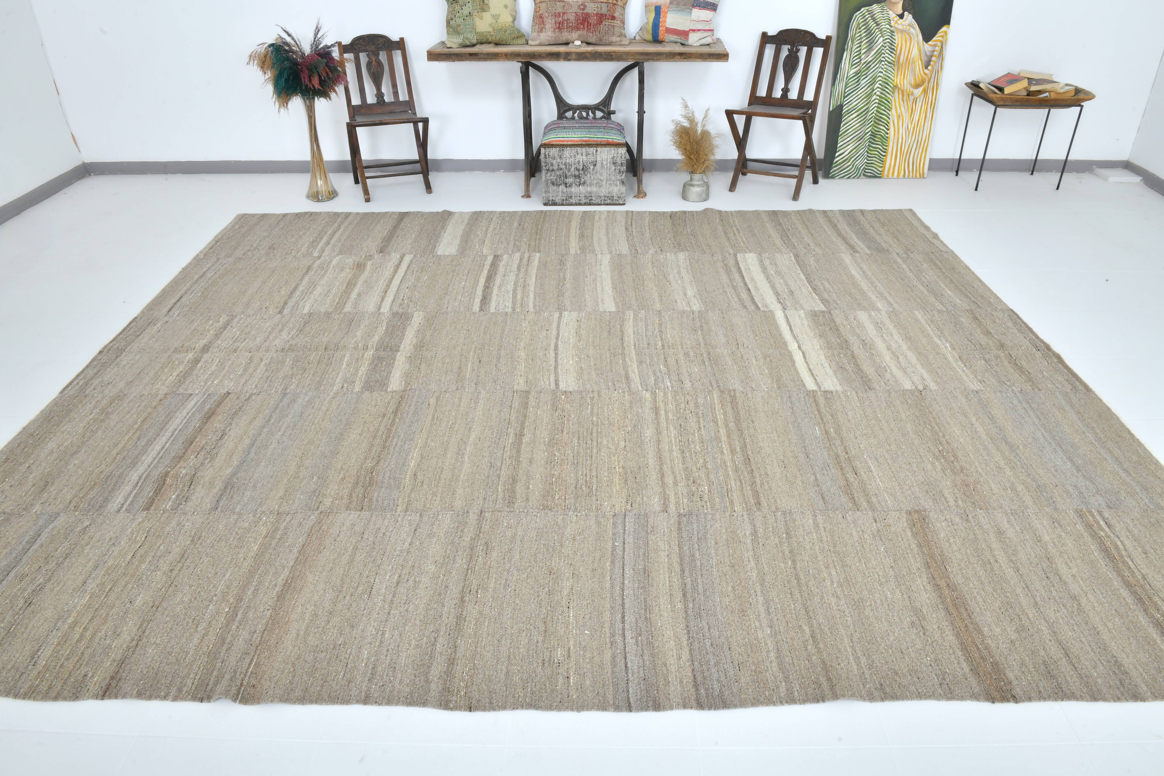 10x12 Rug For Living Room Brown & Beige Turkish Rug, 314x376Cm SK 32954