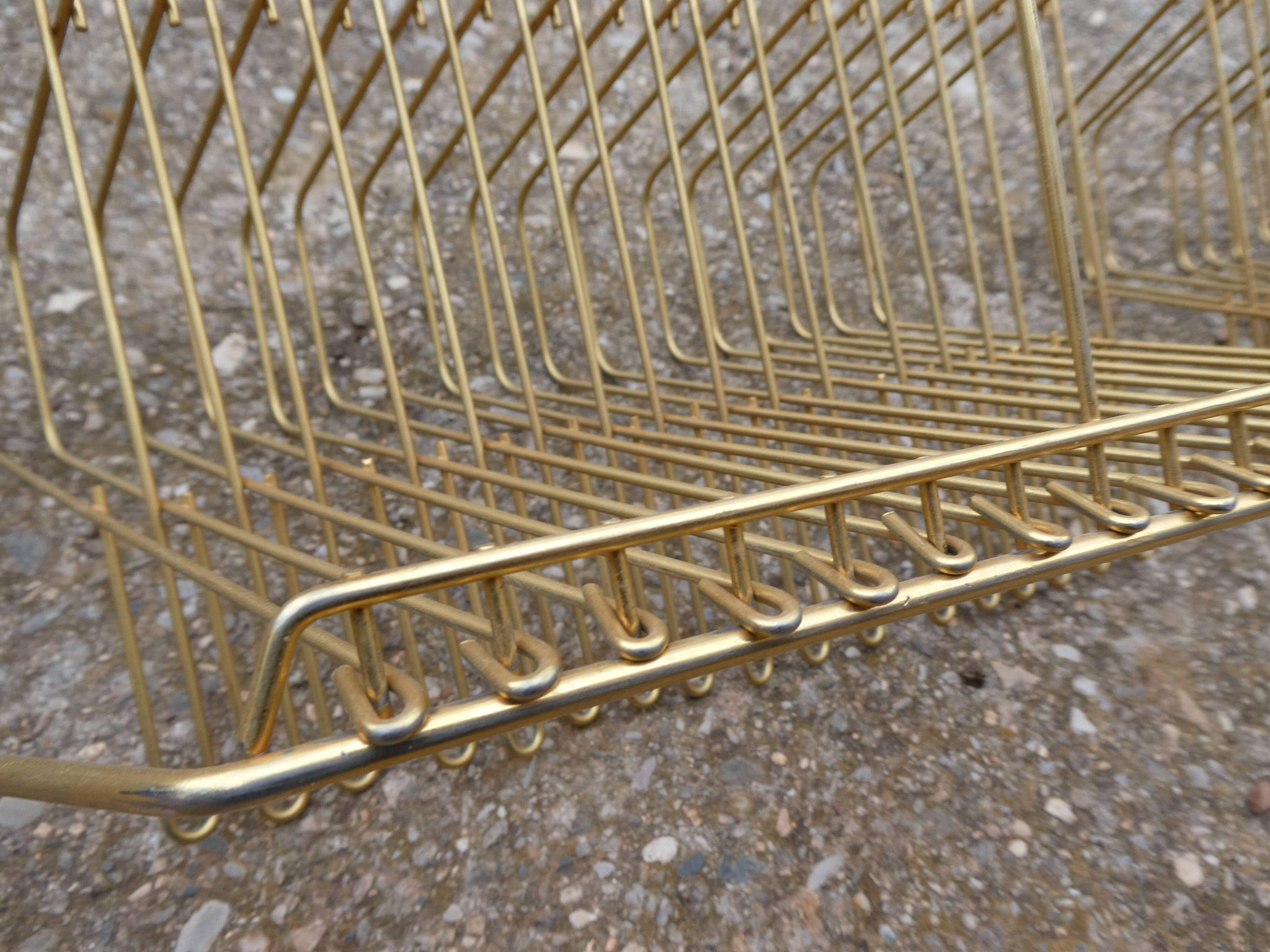 45-tower vintage gold metal vinyl holder