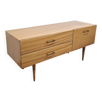 Vintage Mahogany-Coloured Sideboard with Brass Handles – 1990s