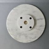 Large white marble cheese platter, rotating, D 31 cm