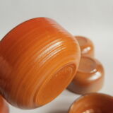 Set of 10 brown ramekins Arcopal Vintage volcano