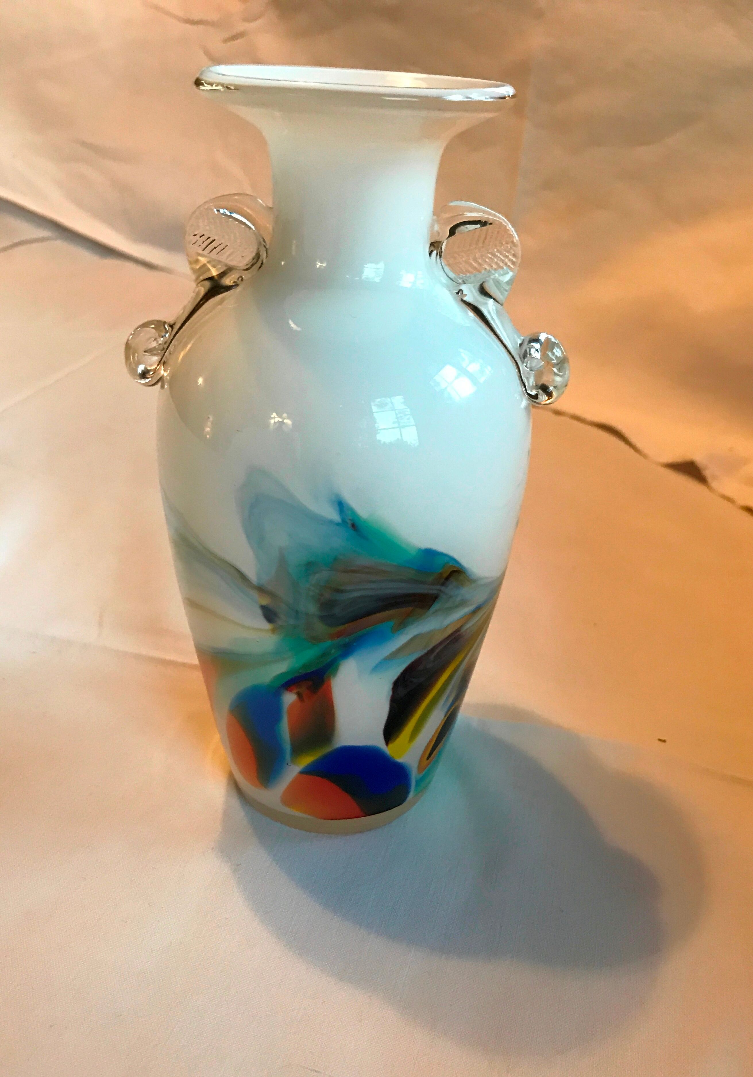 Murano-style glass paste vase