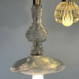 Suspension cascade triple Holophanes and vintage pendants