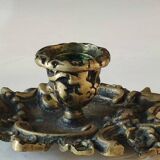 Bougeoir à main de style Baroque, Rocaille en bronze
