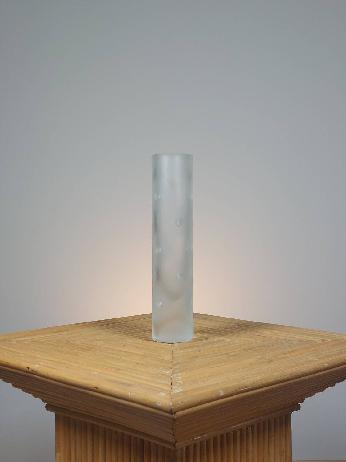 Frosted artisanal vintage glass vase