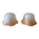 2 vintage frosted glass tulips