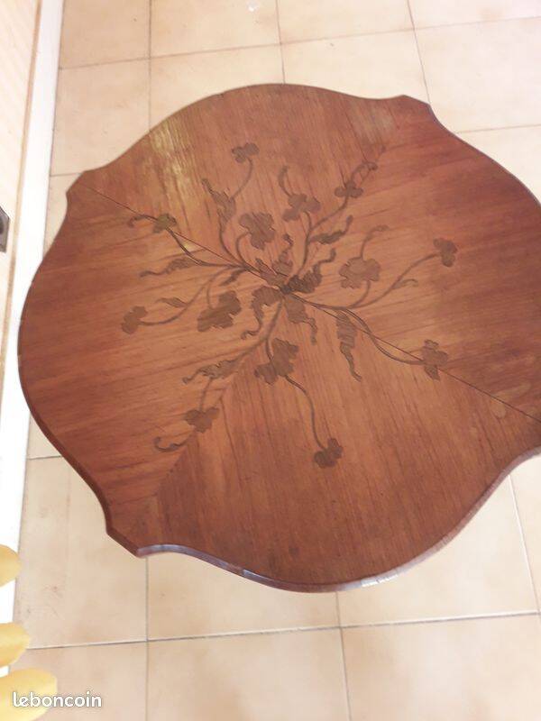 Small round marquetry table