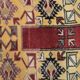 Rustic Mustard Burgundy Runner, Vintage Turkish Milas Wool Runner 81x286cm