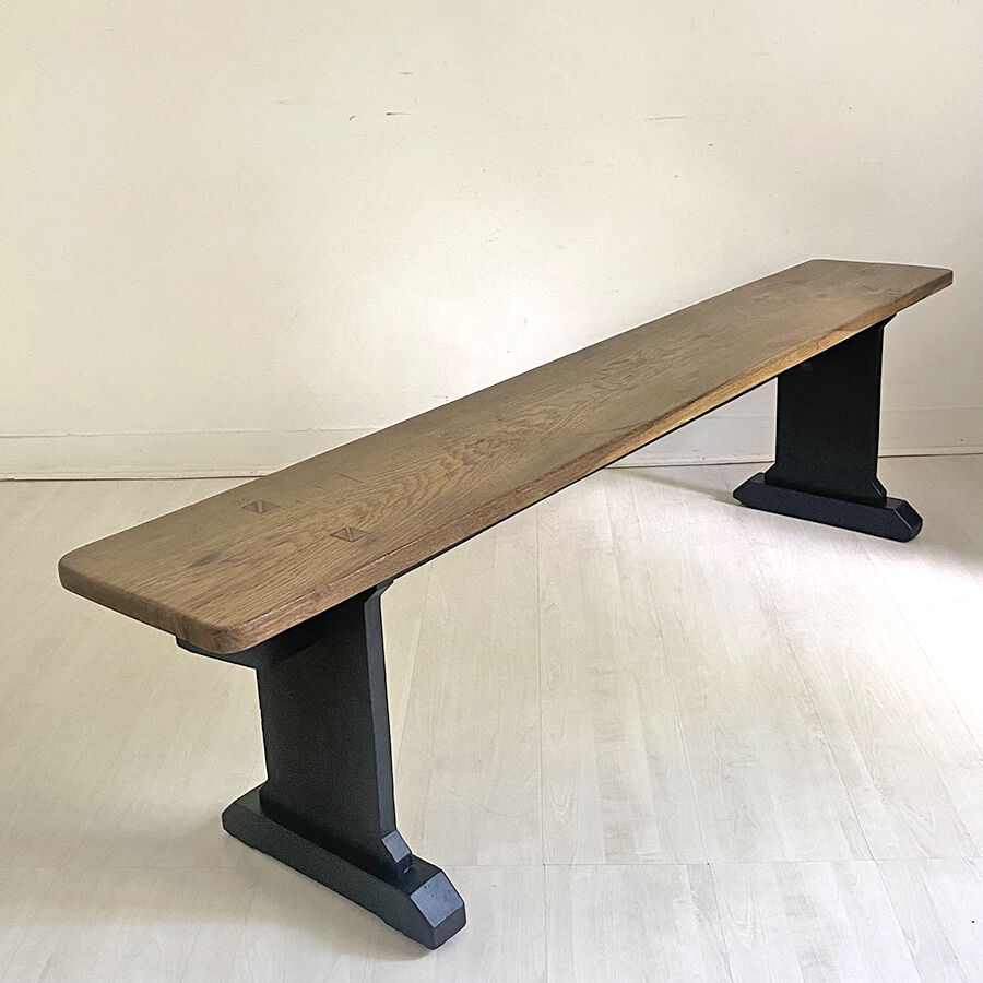 Antique refectory bench in solid wood